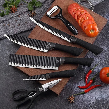 SET DE CUCHILLOS DE COCINA PREMIUN  X 6 UNIDADES
