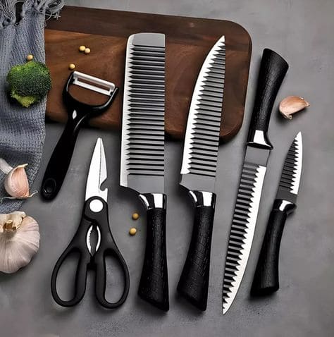 SET DE CUCHILLOS DE COCINA PREMIUN  X 6 UNIDADES